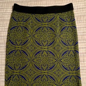 Anthropologie Purple/Green Pattern Skirt, Size M